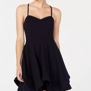 Sequin Hearts Black Tiered Ruffle Cocktail Dress